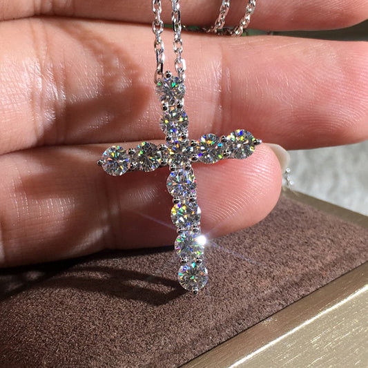 Fashion Jewelry Cross Necklace Zircon Finely Inlaid Pendant