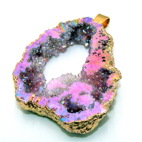 Natural agate crystal hole irregular