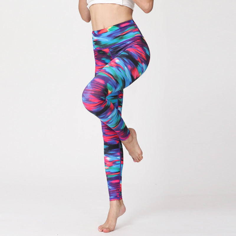 Tie-dye printed yoga pants