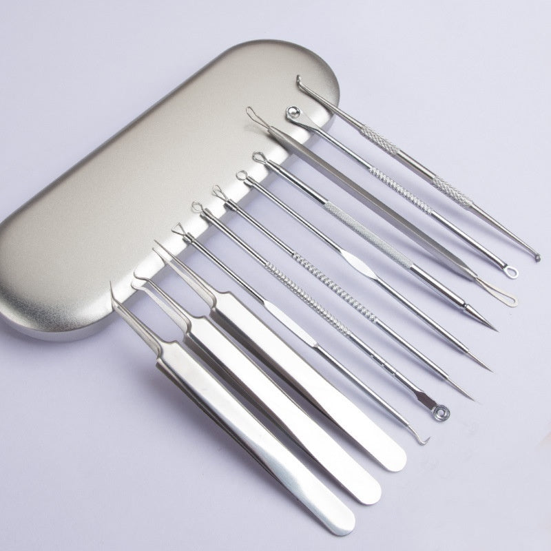 Iron Box Stainless Steel Acne Needle Suit Beauty Tools