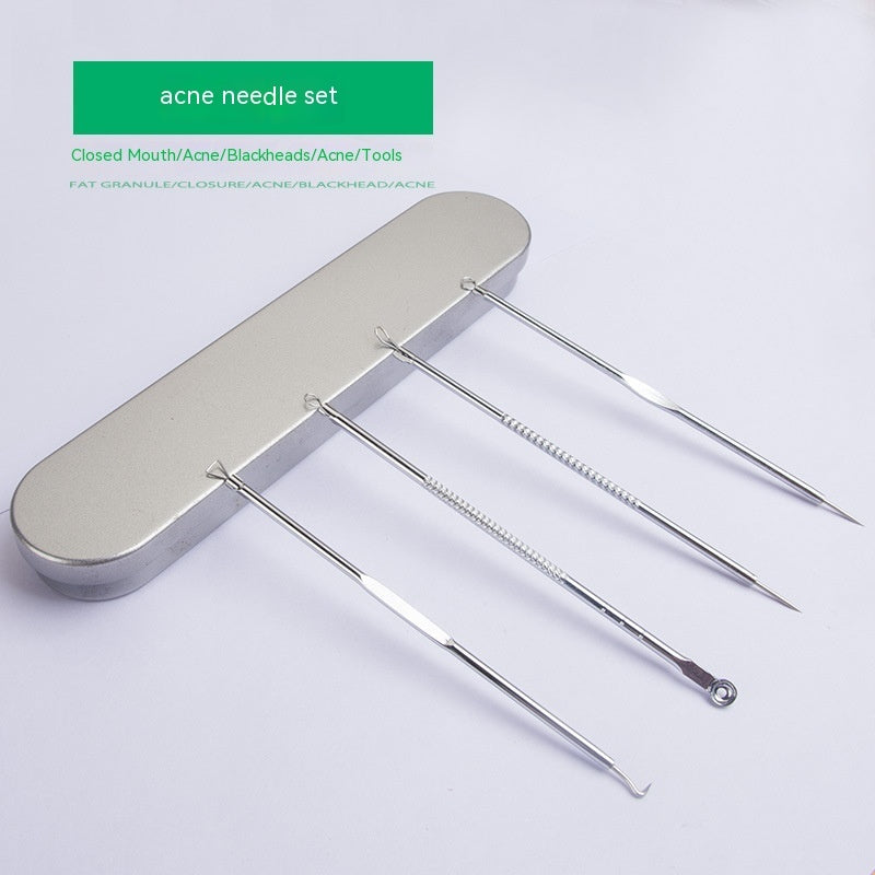 Iron Box Stainless Steel Acne Needle Suit Beauty Tools