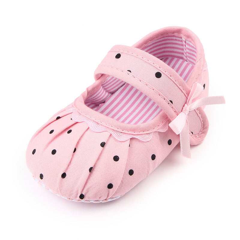 Baby Girl Shoes Cute Polka Dot Princess Kid Anti-slip On Shoes