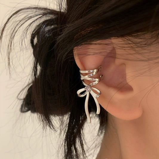 Fashion Jewelry Ballet Style Ribbon Bow Earrings For Women