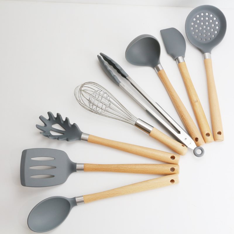 Direct Selling Wooden Handle Silicone Kitchen Utensils And