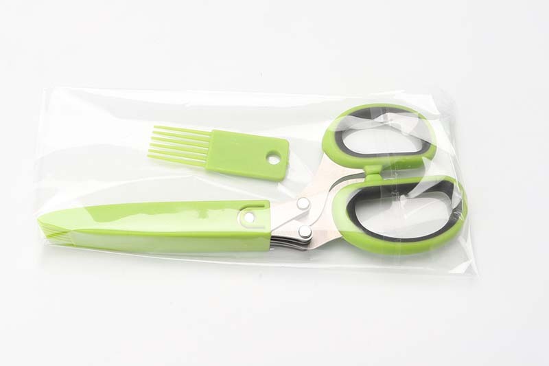 Multifunctional Muti-Layers Stainless Steel Knives Multi-Layers Kitchen Scissors Scallion Cutter Herb Laver Spices Cook Tool Cut