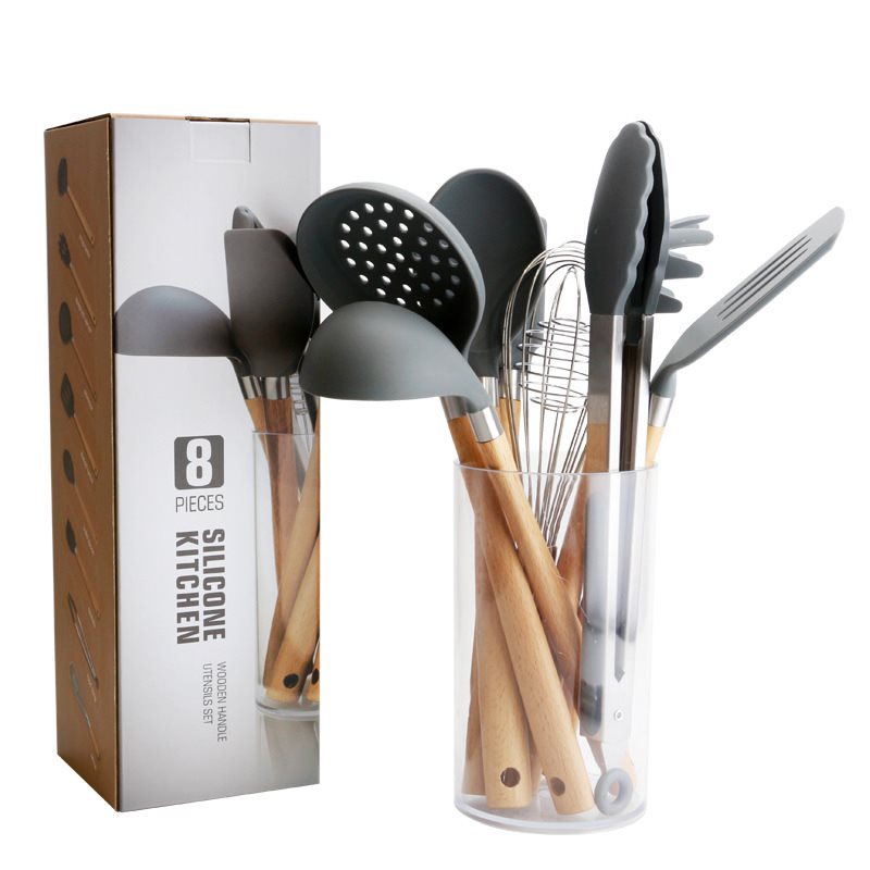 Direct Selling Wooden Handle Silicone Kitchen Utensils And