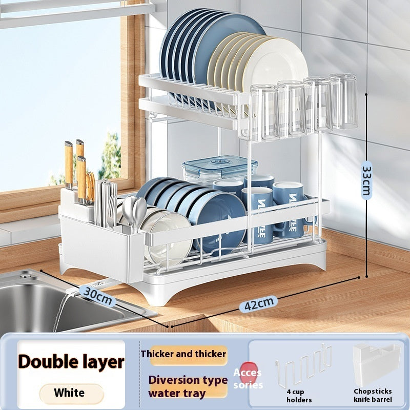 Kitchen Dish Rack Draining Rack Tableware Flat Ware Storage Rack